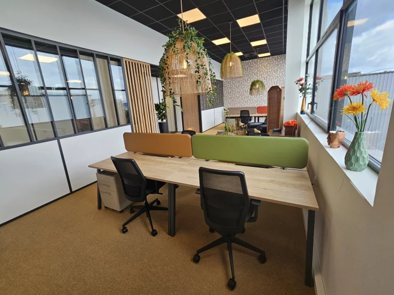 Bureaux ergonomiques dans un espace de coworking design